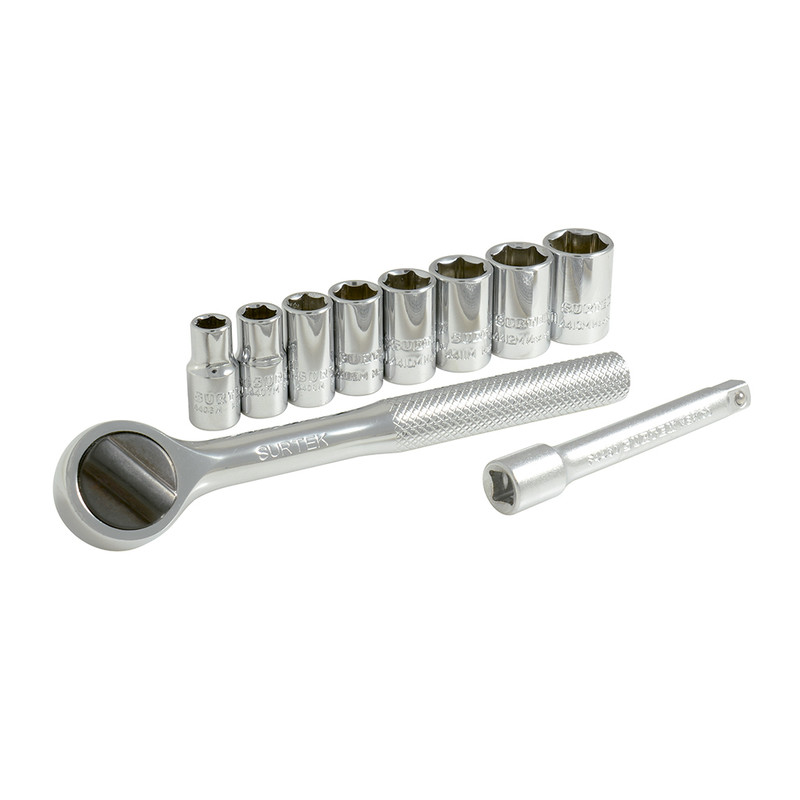JUEGO DADOS Y ACCESORIOS MM 1/4 10 PZAS