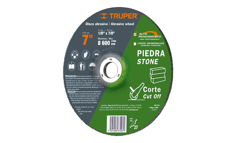 DISCO CORTE PIEDRA 180X3.2X22.2 TRUPER