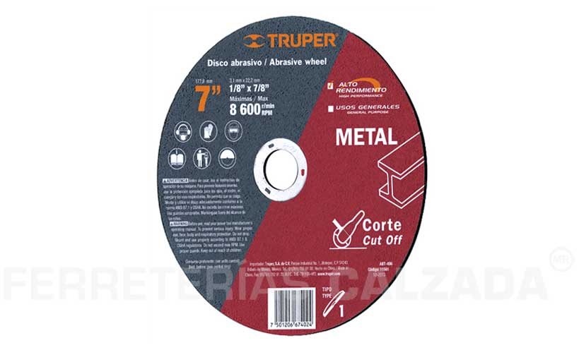 DISCO CORTE METAL 177 X3.2X22.2 TRUPER