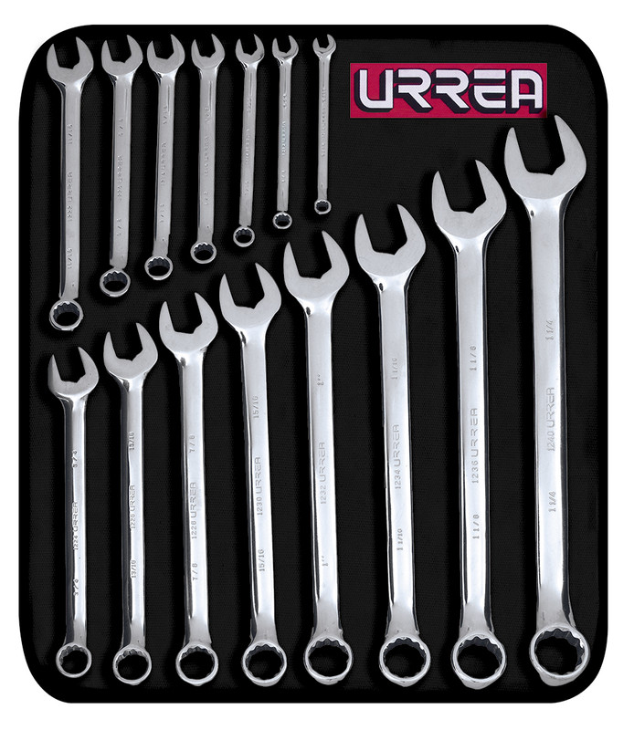 JUEGO LLAVES COMBINADAS URREA STD 15 PZA