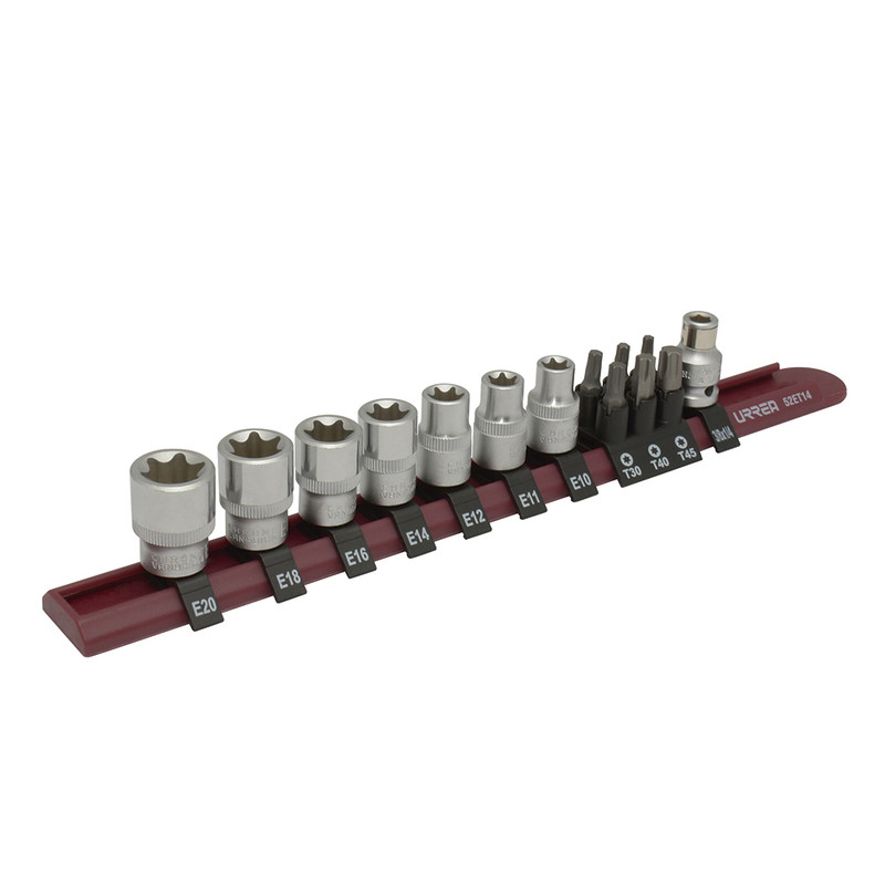 JUEGO DADOS Y OUNTAS TORX C/14 PZAS