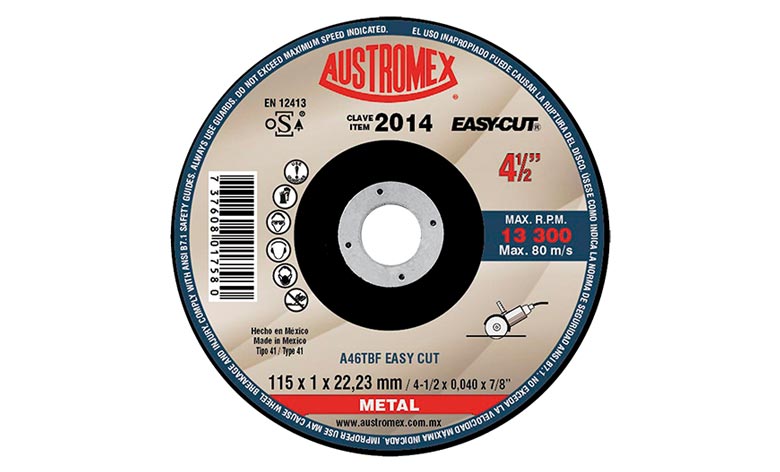 DISCO CORTE 2014 4-1/2X0,040X7/8 AUSTROMEX PLANO METAL
