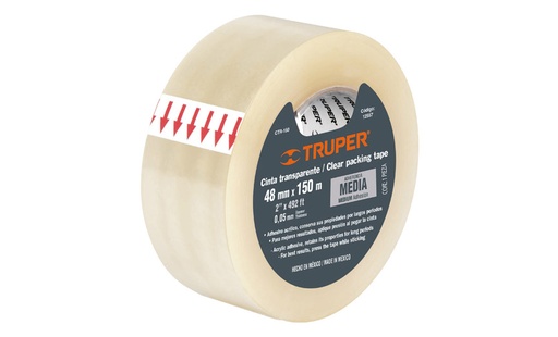 [TRUCTR-40] CINTA TRANSPARENTE 48MM X 40M TRUPER