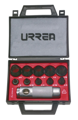 [URR49901] JUEGO SACABOCADOS DE 1/8 A 3/4 11 PZAS