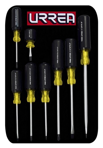 [URR9400D] JUEGO DESTORNILLADORES URREA P/COMBINADA