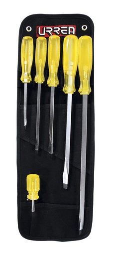 [URR9800A] JUEGO DESTORNILLADORES URREA STD 6 PZAS