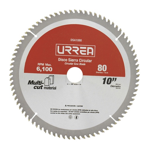 [URRDSA1080] DISCO C/INSERTOS 10 DSA1080