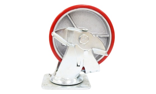 [WESY-1044-152] RODAJA PU FIERRO VACIADO GIR C/FRENO 6X2